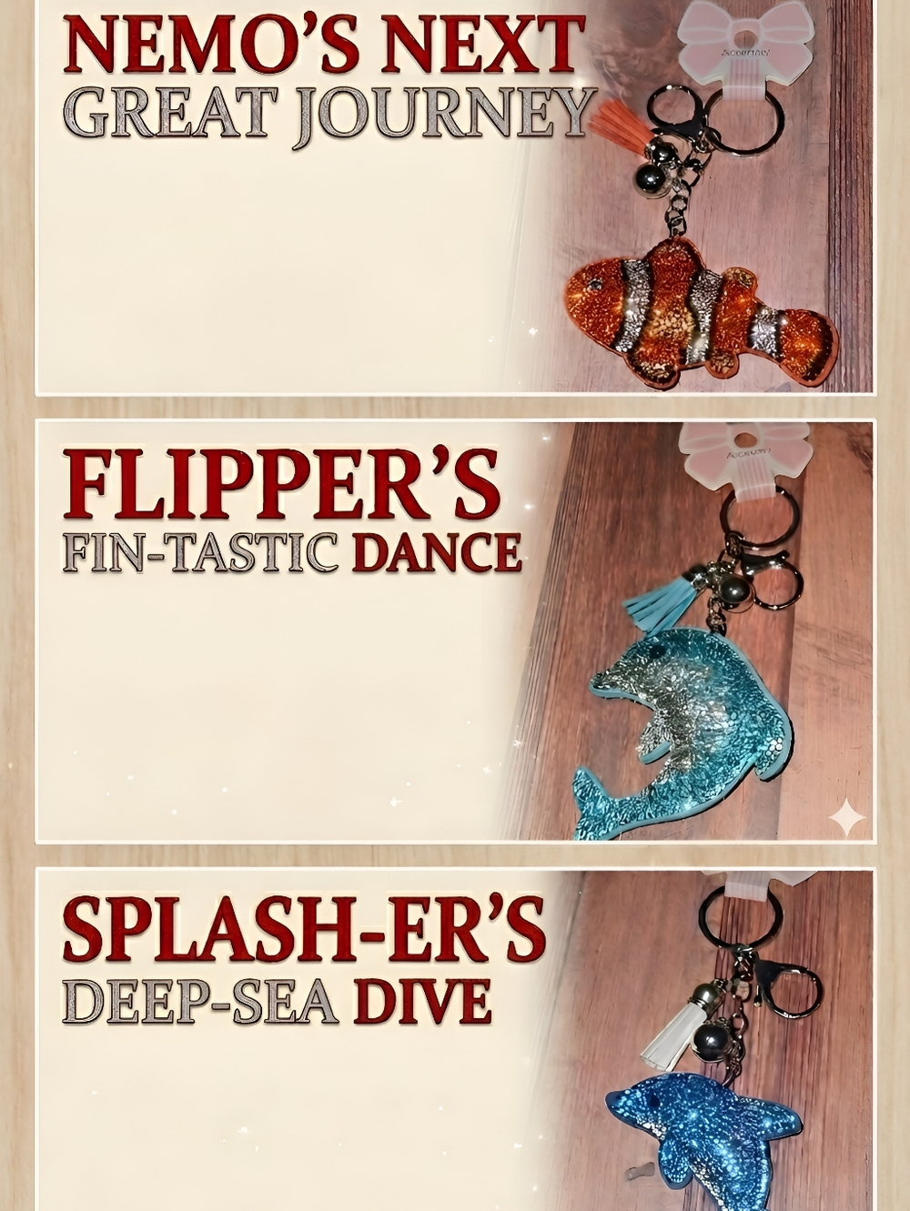 Rhinestone Ocean Animal Keychains Nwt